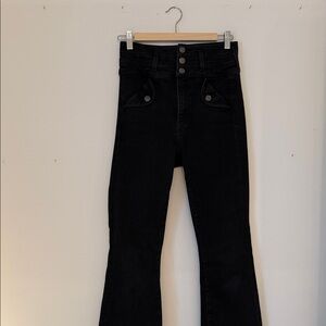Veronica Beard Black Ultra High Waist Giselle Flare Jeans